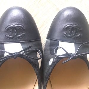 Genuine Chanel Leather and Satin Fabric Ballet Flats 9